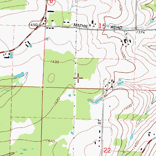 Topographic Map of Town of Wausau, WI