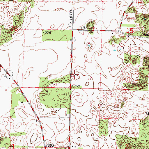 Topographic Map of Town of Wautoma, WI