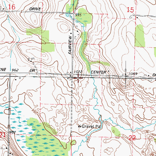 Topographic Map of Town of Wayne, WI