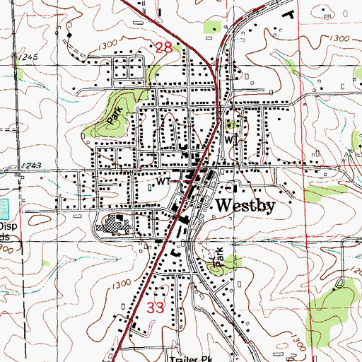 Topographic Map of City of Westby, WI