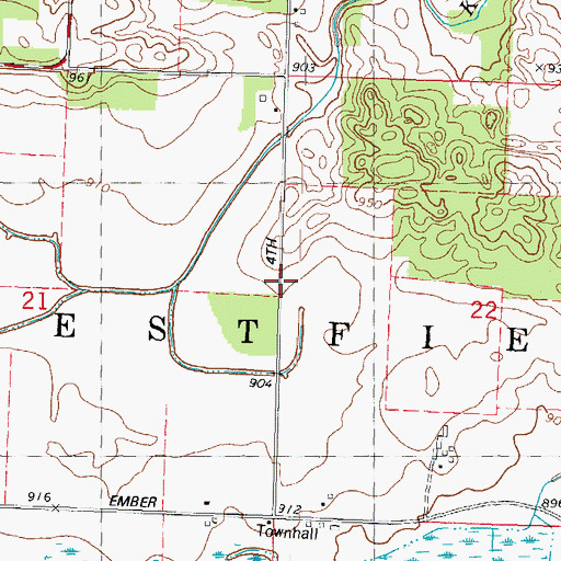 Topographic Map of Town of Westfield, WI