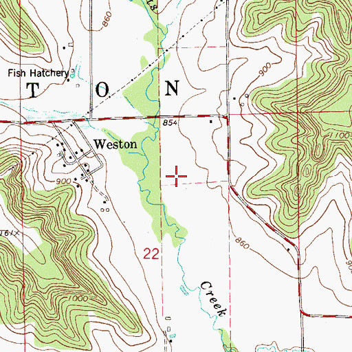 Topographic Map of Town of Weston, WI