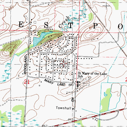 Topographic Map of Town of Westport, WI