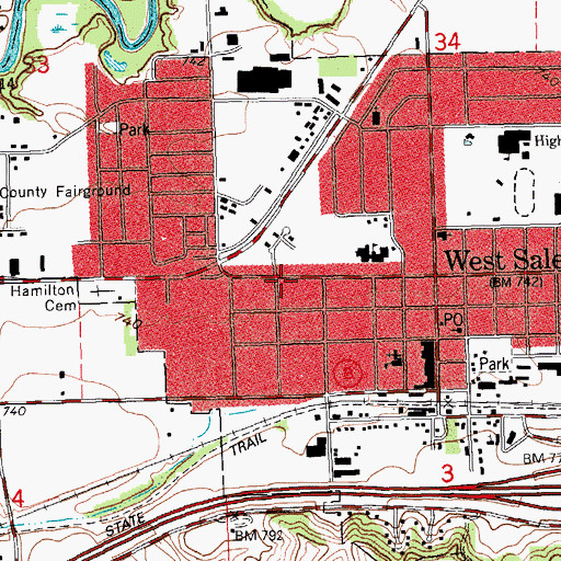 Topographic Map of Village of West Salem, WI