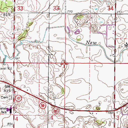 Topographic Map of Town of Wheatland, WI