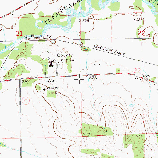 Topographic Map of City of Whitehall, WI