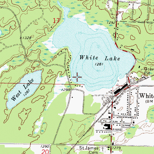 Topographic Map of Village of White Lake, WI