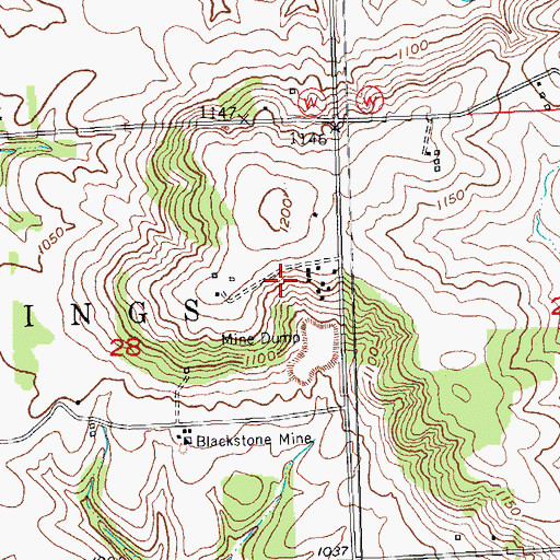Topographic Map of Town of White Oak Springs, WI