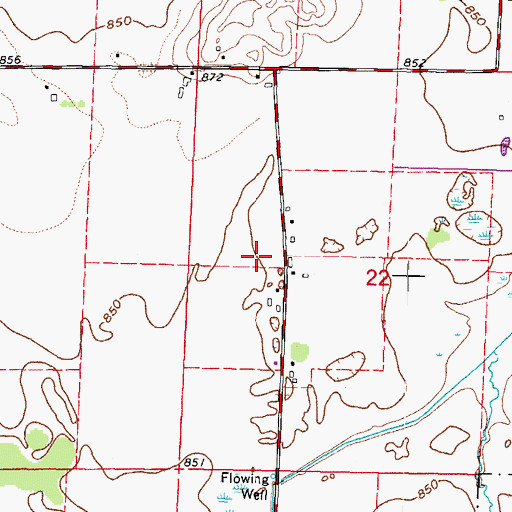 Topographic Map of Town of Whitewater, WI