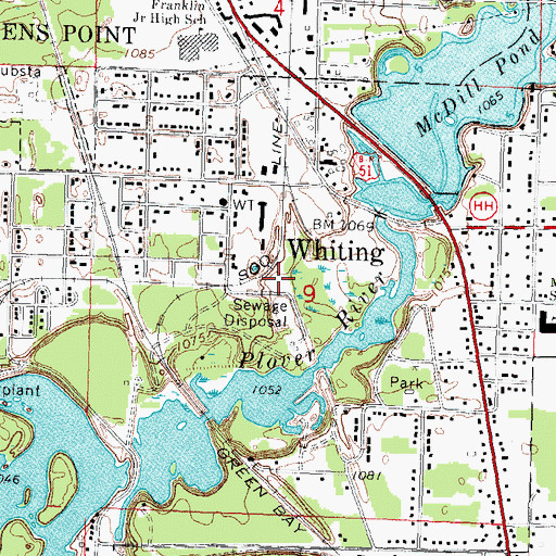 Topographic Map of Village of Whiting, WI