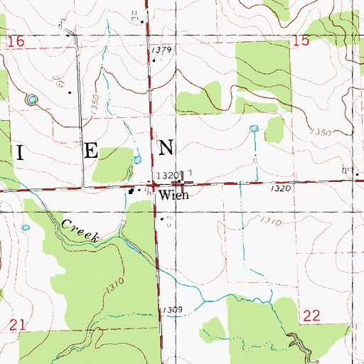 Topographic Map of Town of Wien, WI