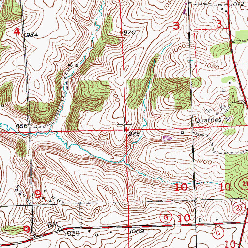 Topographic Map of Town of Willow Springs, WI