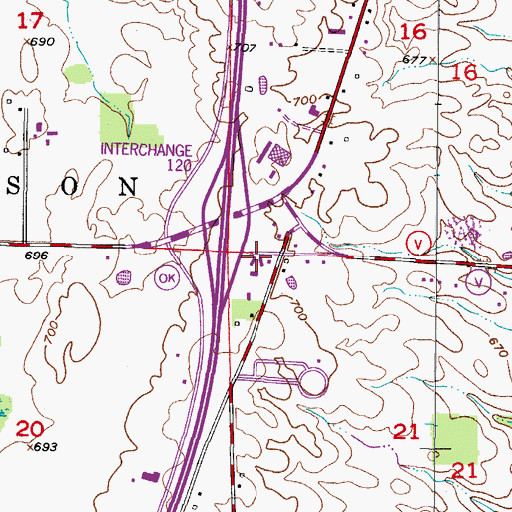 Topographic Map of Town of Wilson, WI