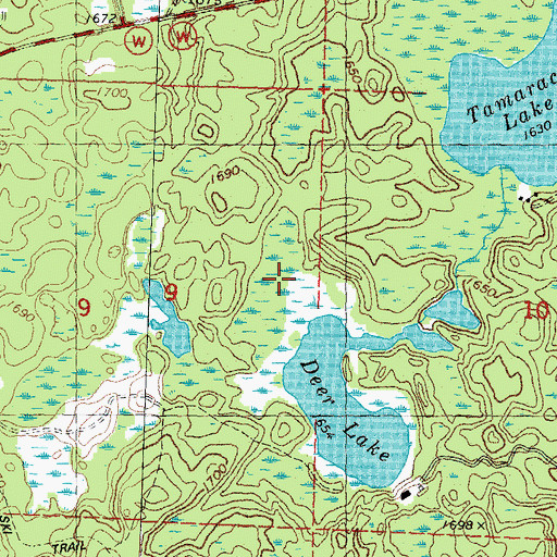 Topographic Map of Town of Winchester, WI