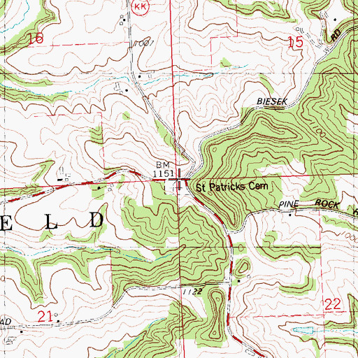 Topographic Map of Town of Winfield, WI