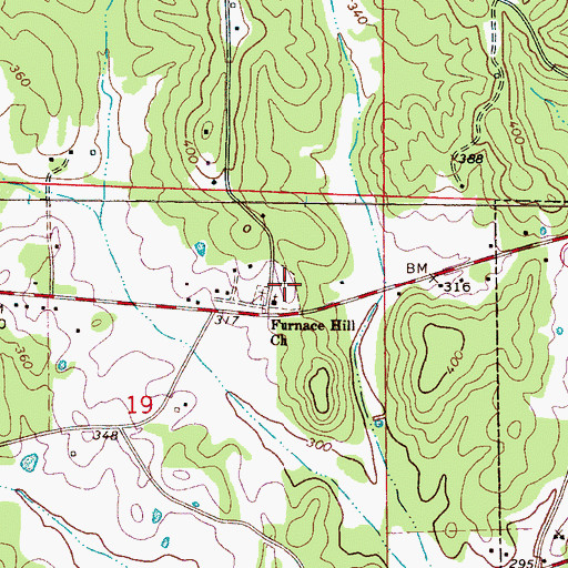 Topographic Map of Furnace Hill Cemetery, AL