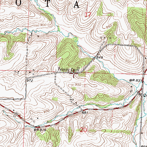 Topographic Map of Town of Wiota, WI