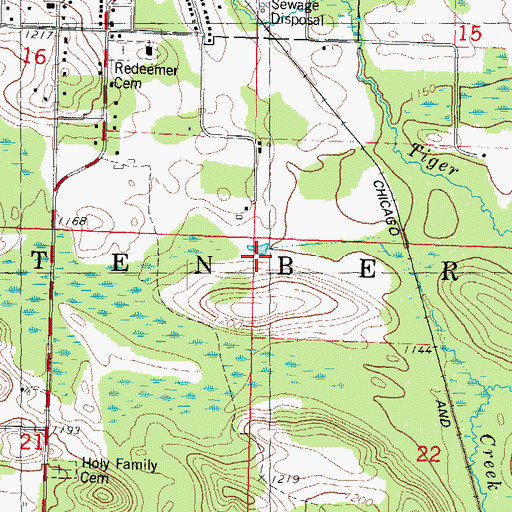 Topographic Map of Town of Wittenberg, WI