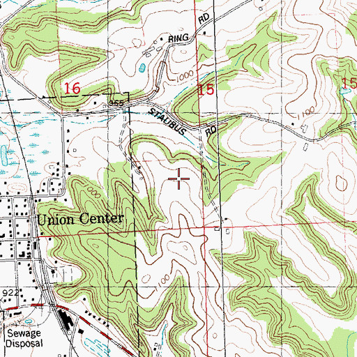 Topographic Map of Town of Wonewoc, WI