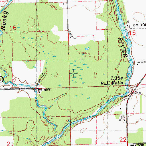 Topographic Map of Town of Wood, WI