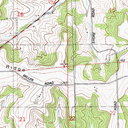 Topographic Map of Town of Woodland, WI