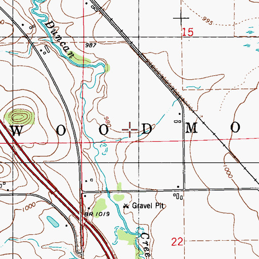 Topographic Map of Town of Woodmohr, WI