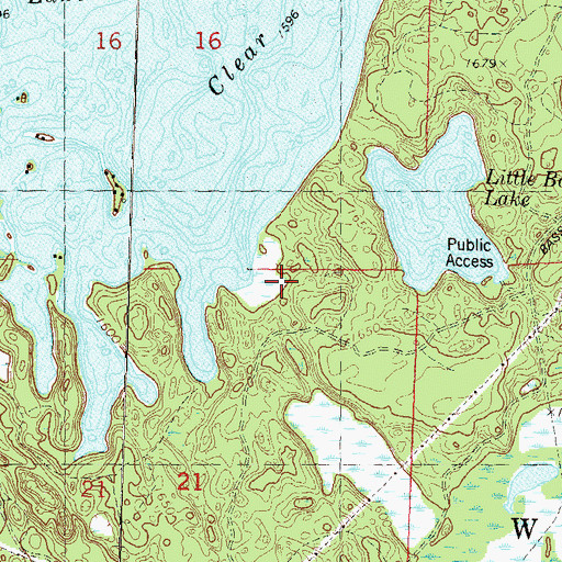 Topographic Map of Town of Woodruff, WI