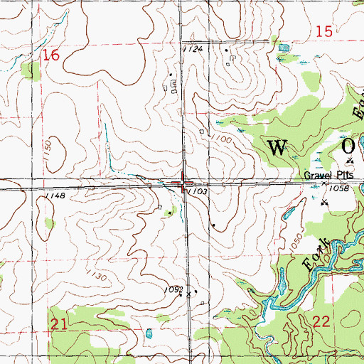 Topographic Map of Town of Worden, WI