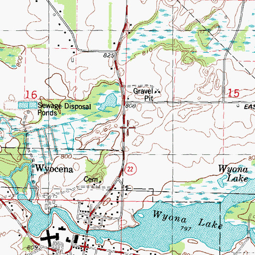 Topographic Map of Town of Wyocena, WI
