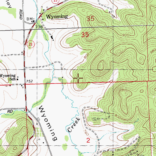Topographic Map of Town of Wyoming, WI