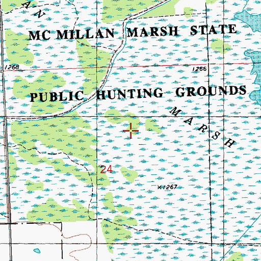Topographic Map of McMillan Marsh, WI
