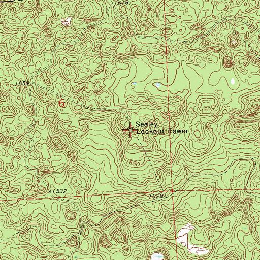 Topographic Map of Seeley Lookout Tower, WI