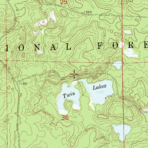 Topographic Map of Birch Grove Recreation Site, WI