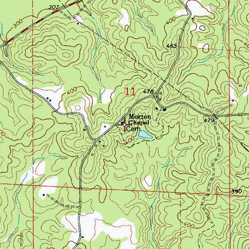 Topographic Map of Morton Chapel Cemetery, AL