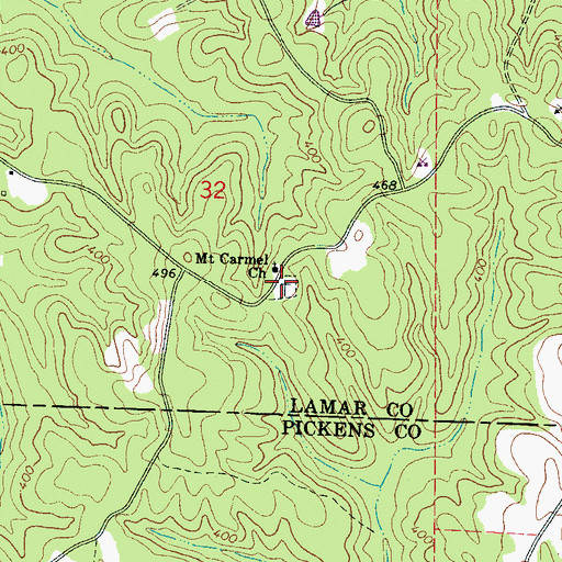 Topographic Map of Mount Carmel Cemetery, AL