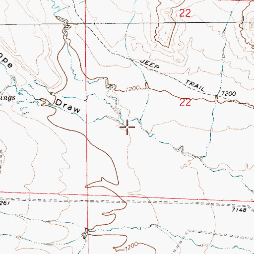 Topographic Map of Antelope Draw, WY