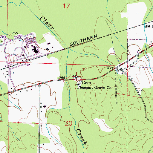 Topographic Map of Pleasant Grove Cemetery, AL