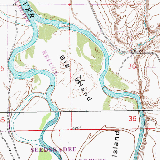 Topographic Map of Big Island, WY