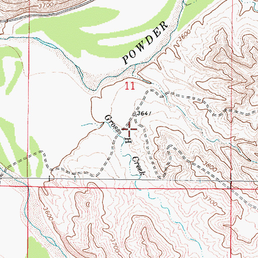 Topographic Map of Cross H Creek, WY