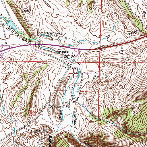 Topographic Map of Gotheberg Draw, WY