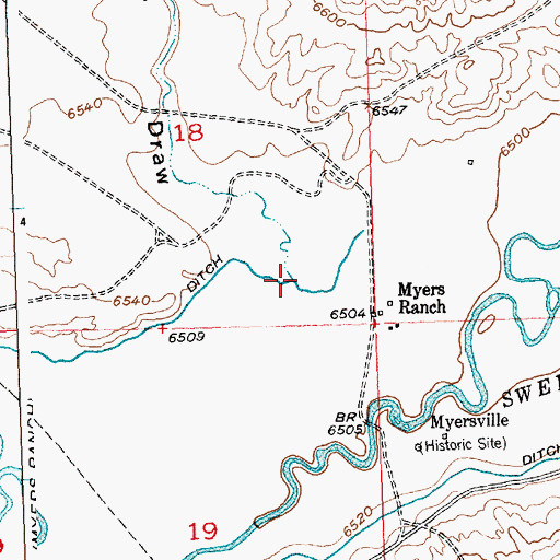 Topographic Map of Government Meadows Draw, WY