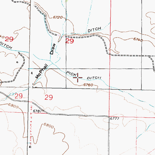 Topographic Map of Pick Ditch, WY