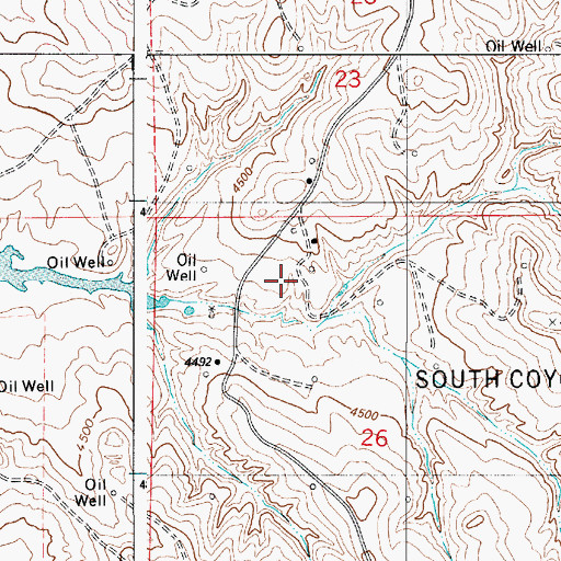 Topographic Map of South Coyote Oil Field, WY
