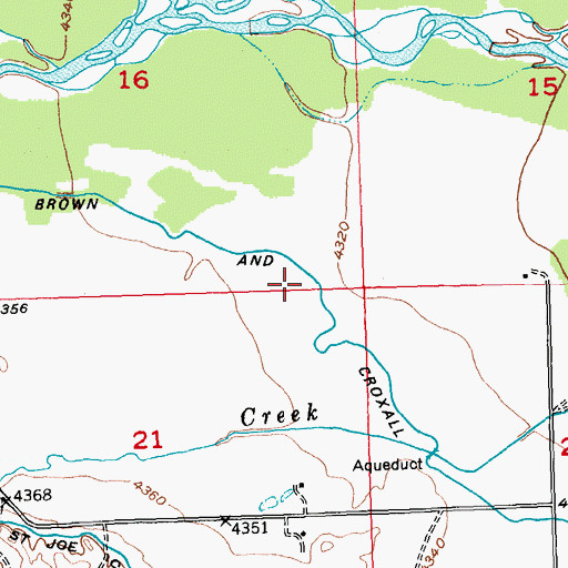 Topographic Map of Brown and Croxell Ditch, WY