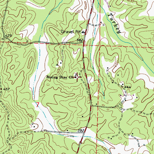 Topographic Map of Rising Star Cemetery, AL