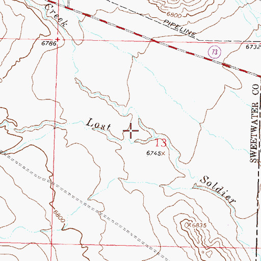 Topographic Map of Abel Creek, WY