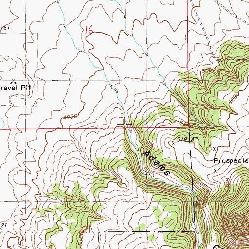 Topographic Map of Adams Canyon, WY