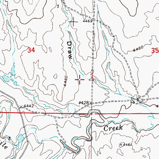 Topographic Map of Adamson Draw, WY