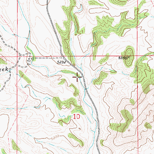 Topographic Map of Aego Creek, WY