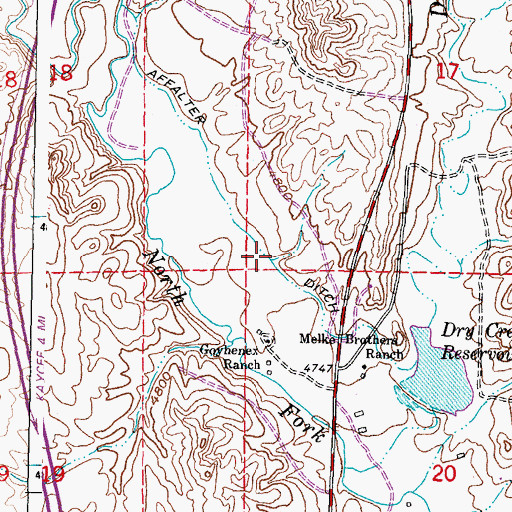 Topographic Map of Affalter Ditch, WY